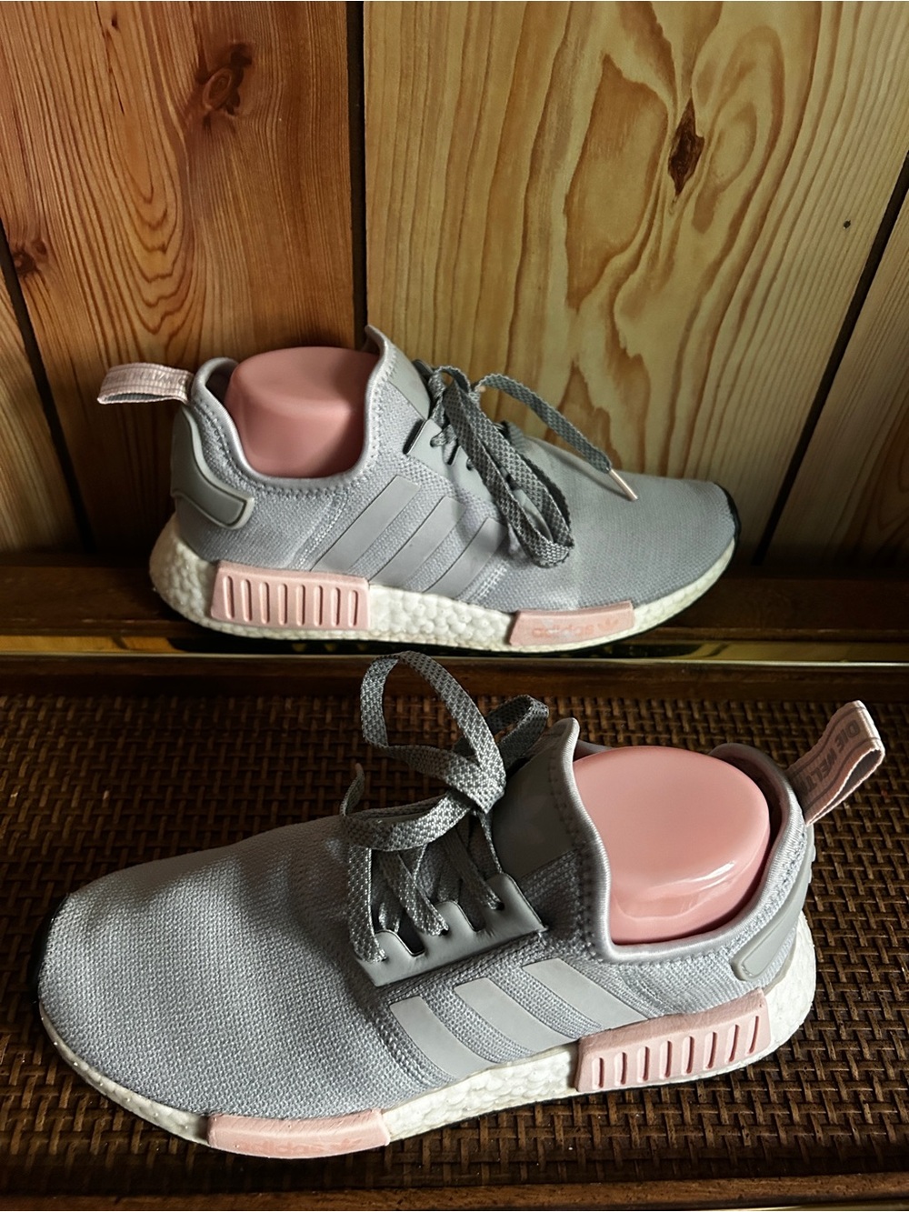 Adidas Sneakers Women’s Size 9 Grey Pink Running Shoes BY3058 Lace Up
